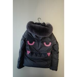 Rare Fendi Peekaboo Reversible Down Jacket Real Fox Fur Hood Karl Lagerfeld IT46